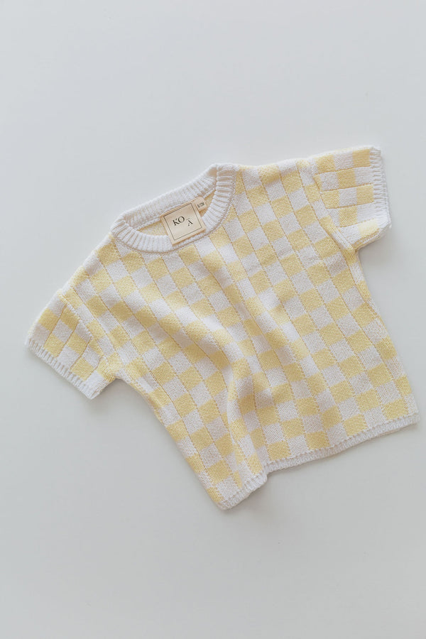 Checked In Tee - Citrus